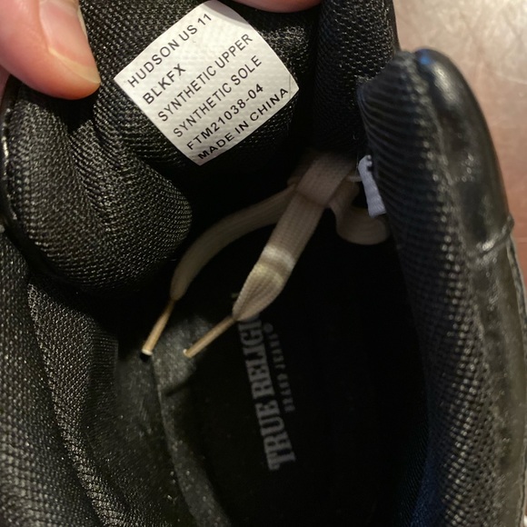 True Religion Black and White and Silver Hightop Sneakers - Picture 4 of 5